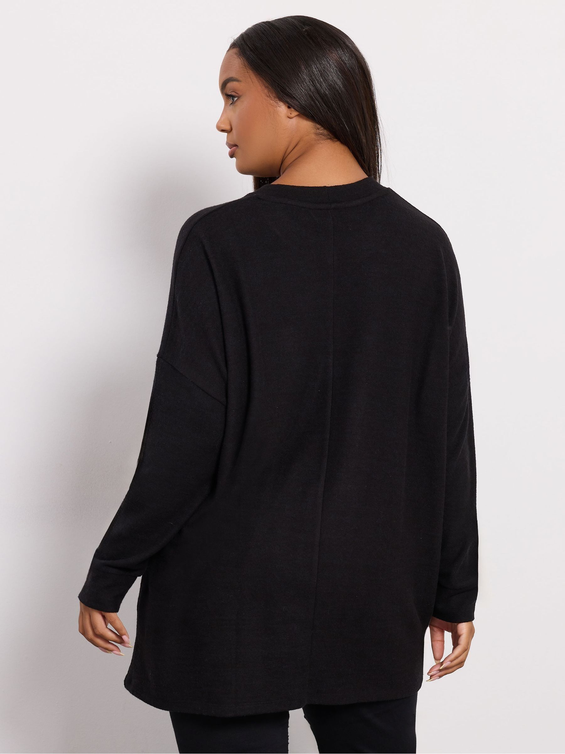 Zwart - Yours Curve Placement Animal Heart Jumper