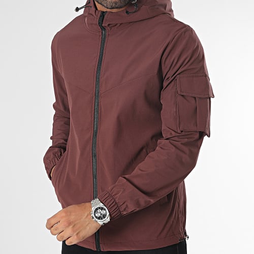 Veste Zippée Capuche Bordeaux