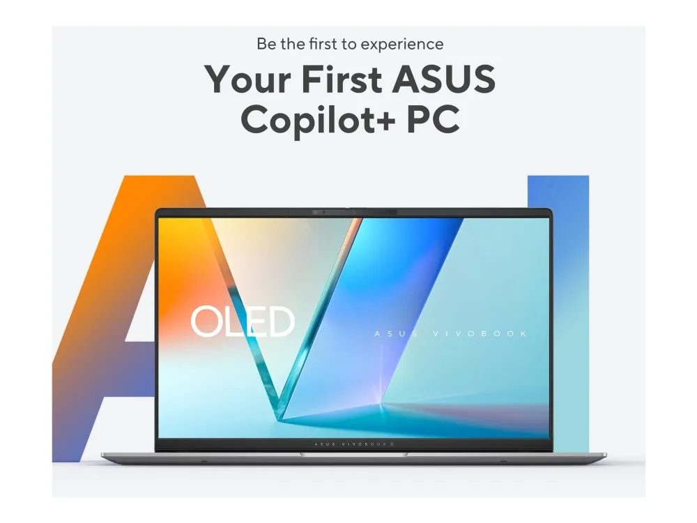 ASUS VivoBook S 15 OLED S5507QA-MA064X - 180° hængselsdesign - Snapdragon X Elite - X1E-78-100 - Win 11 Pro - Qualcomm Adreno - 32 GB RAM - 1 TB SSD NVMe - 15.6