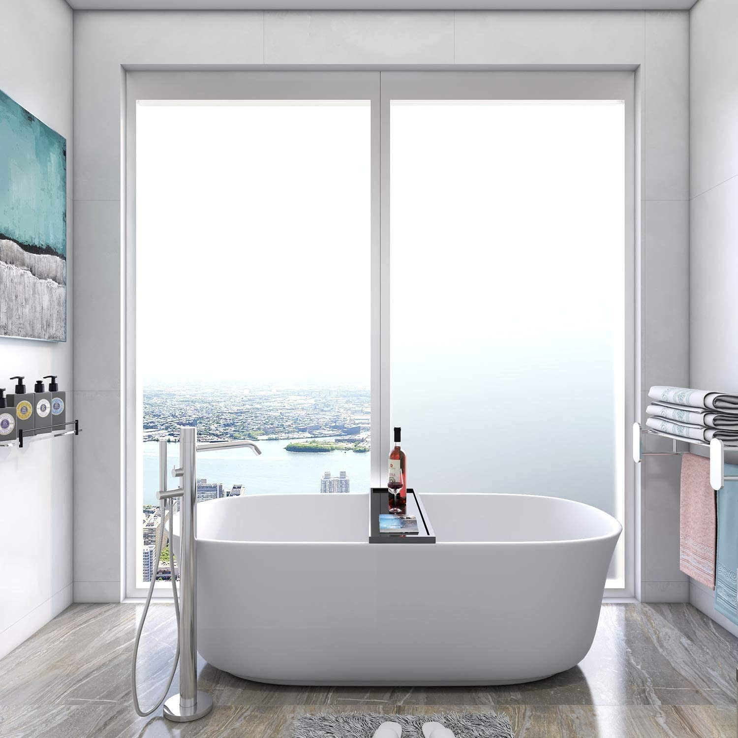 (45x200cm) Matte Deko Fensterfolie Statische Sichtschutz Folie Blickdicht (Anti-UV)