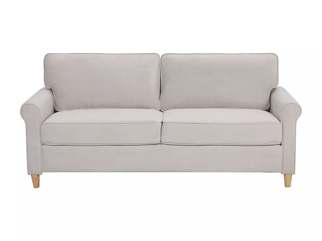 Canapé 3 places en velours beige RONNEBY