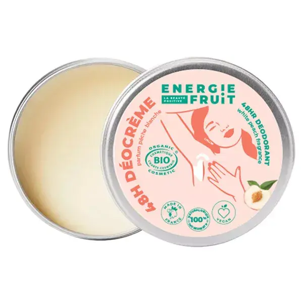 Creme Energético de Frutas Decocreme 48h Pêssego Branco Orgânico 45g
