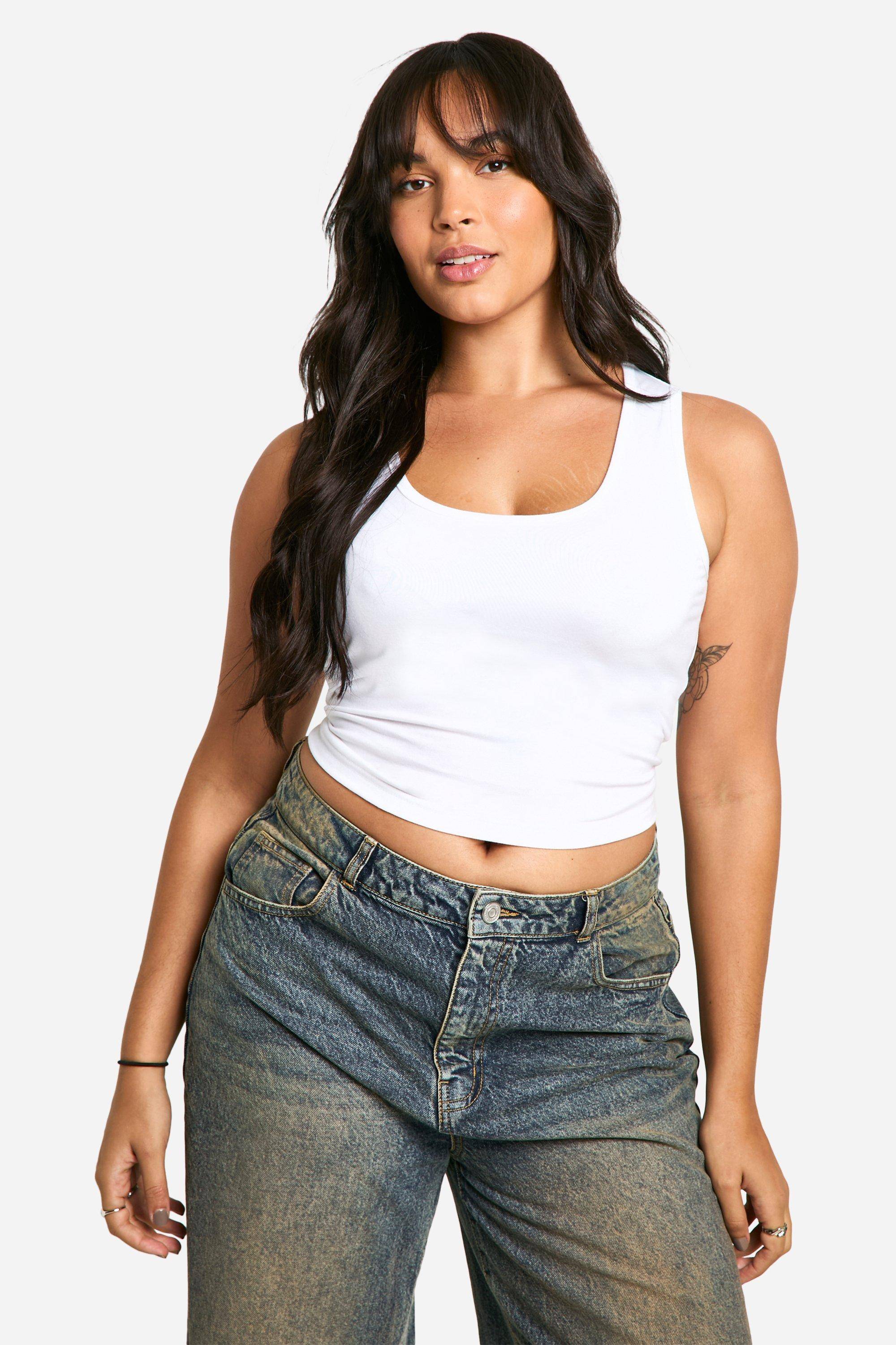 boohoo Boohoo Basics Plus Débardeur Long en Coton à Bretelles Larges