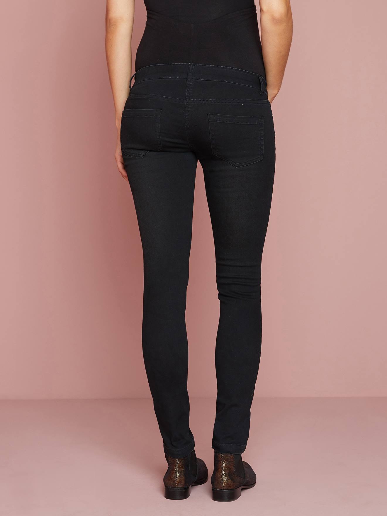 Calça jeans flare para gestante, comprimento da perna 85 cm, jeans natural