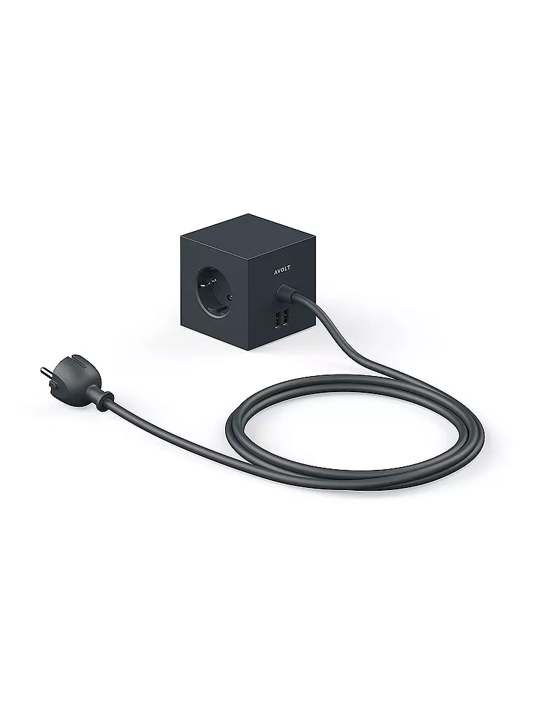 AVOLT Mehrfachsteckdose Square 1 F 1.8MT Stockholm Black schwarz