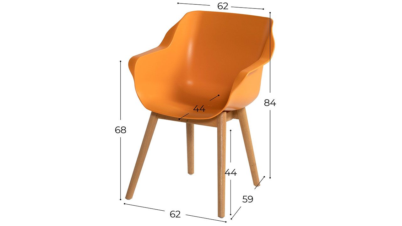 Tuinstoel Indian Orange 11.688.234 Sophie Teak B62 x D59 x H84 cm
