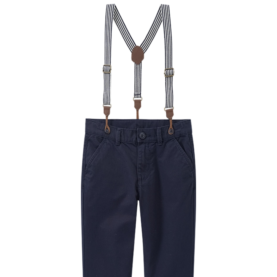Jungen Chinohose mit Hosenträgern dunkelblau