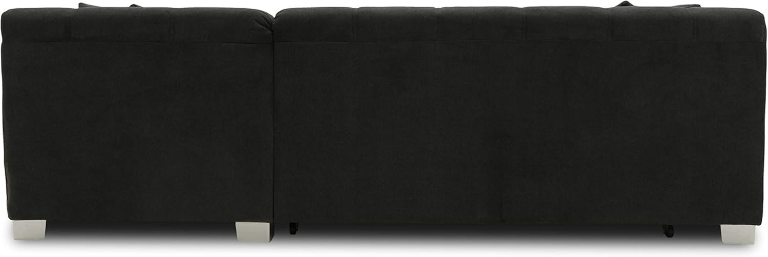 DOMO. collection Ecksofa Capri, Sofa in L-Form, Longchair rechts mit Schlaffunktion, Couch, Polsterecke, Eckcouch, Schlafsofa 239 x 152 x 75 cm (BxTxH), schwarz