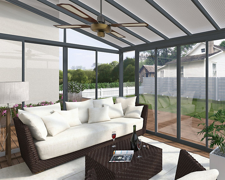 Véranda Canopia SanRemo 3.67 x 4.25m Gris anthracite