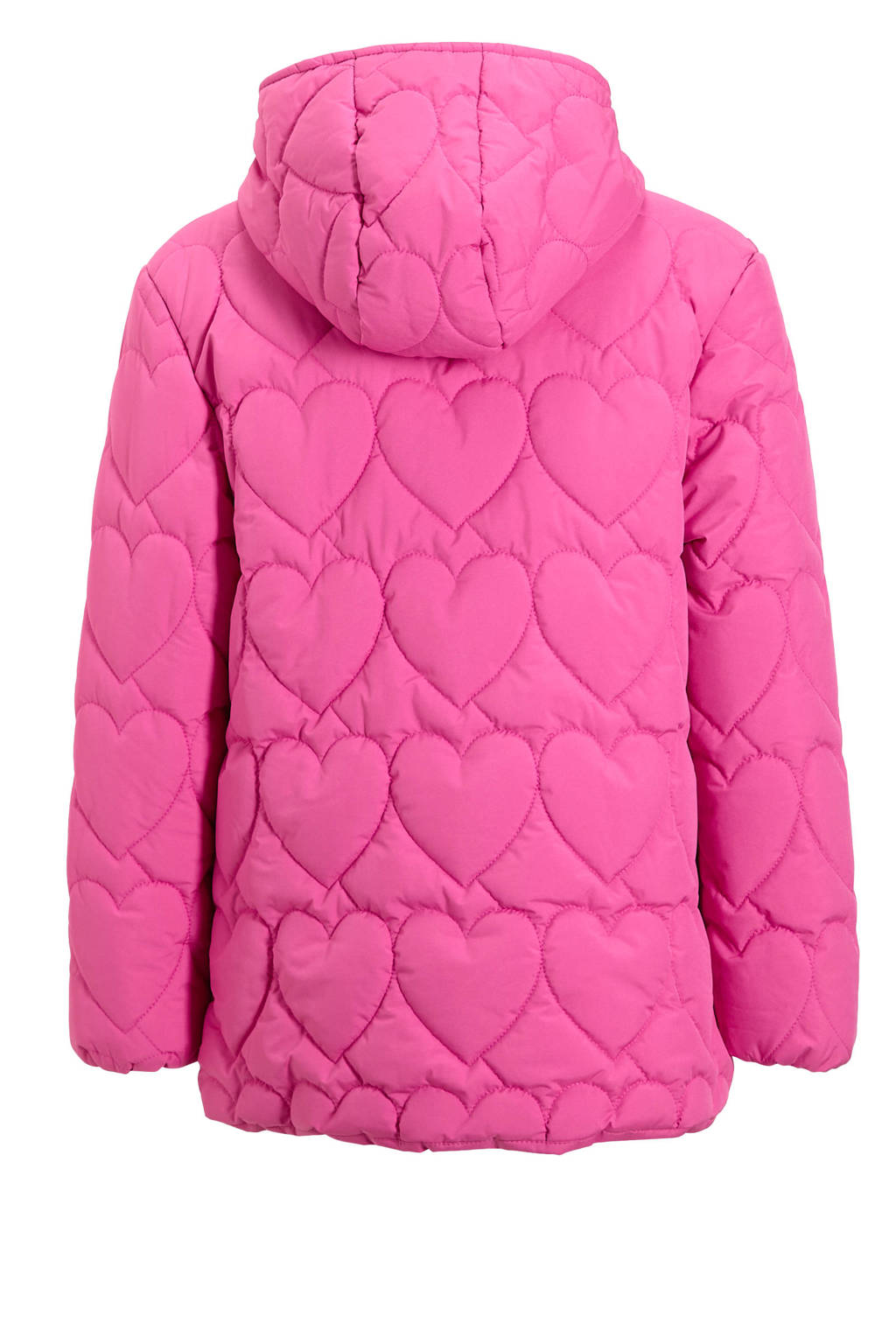 Orange Stars gewatteerde winterjas Rachael met hartjes roze