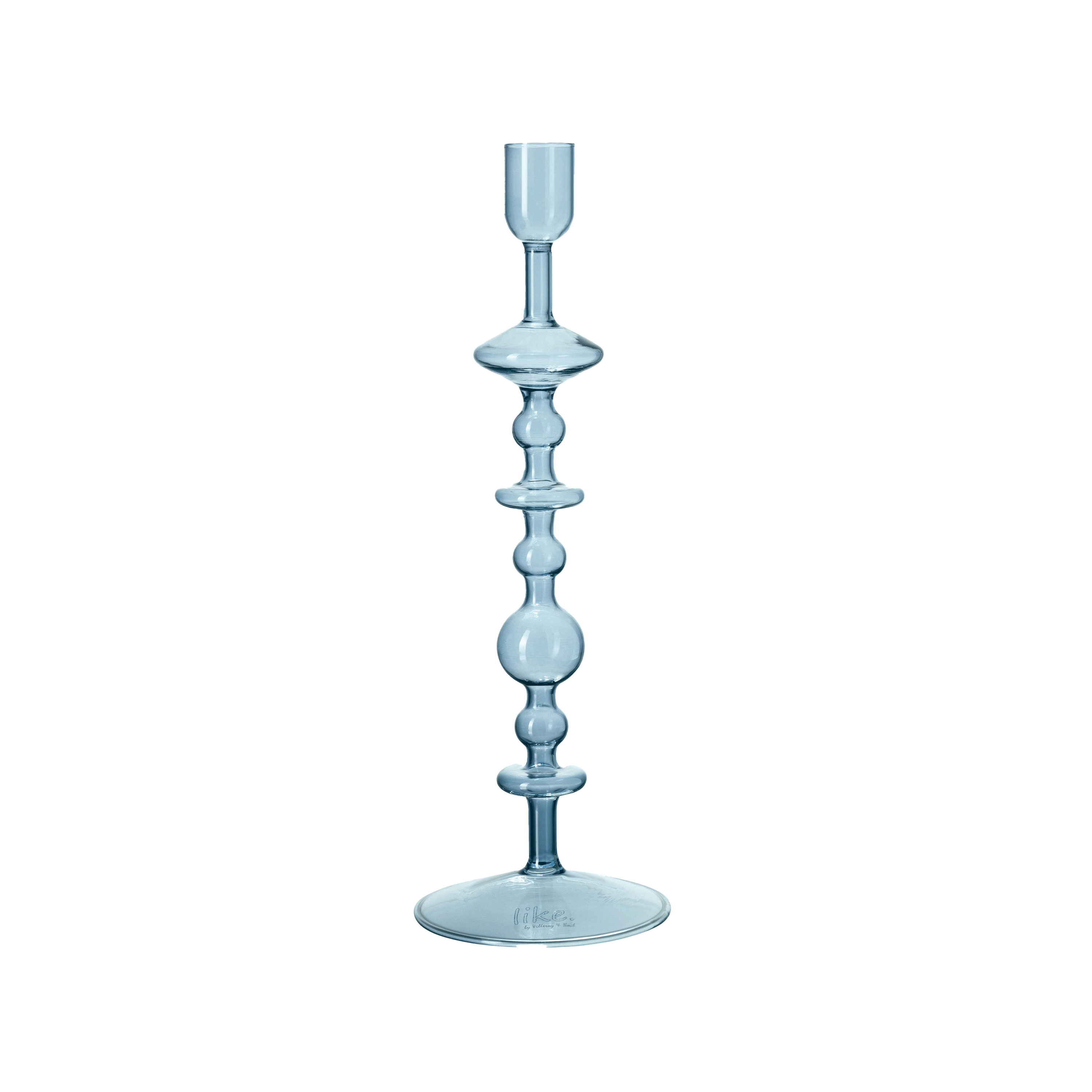 Like Home Candlestick holder Blue, 3.6'' x 3.6'' x 10.7''