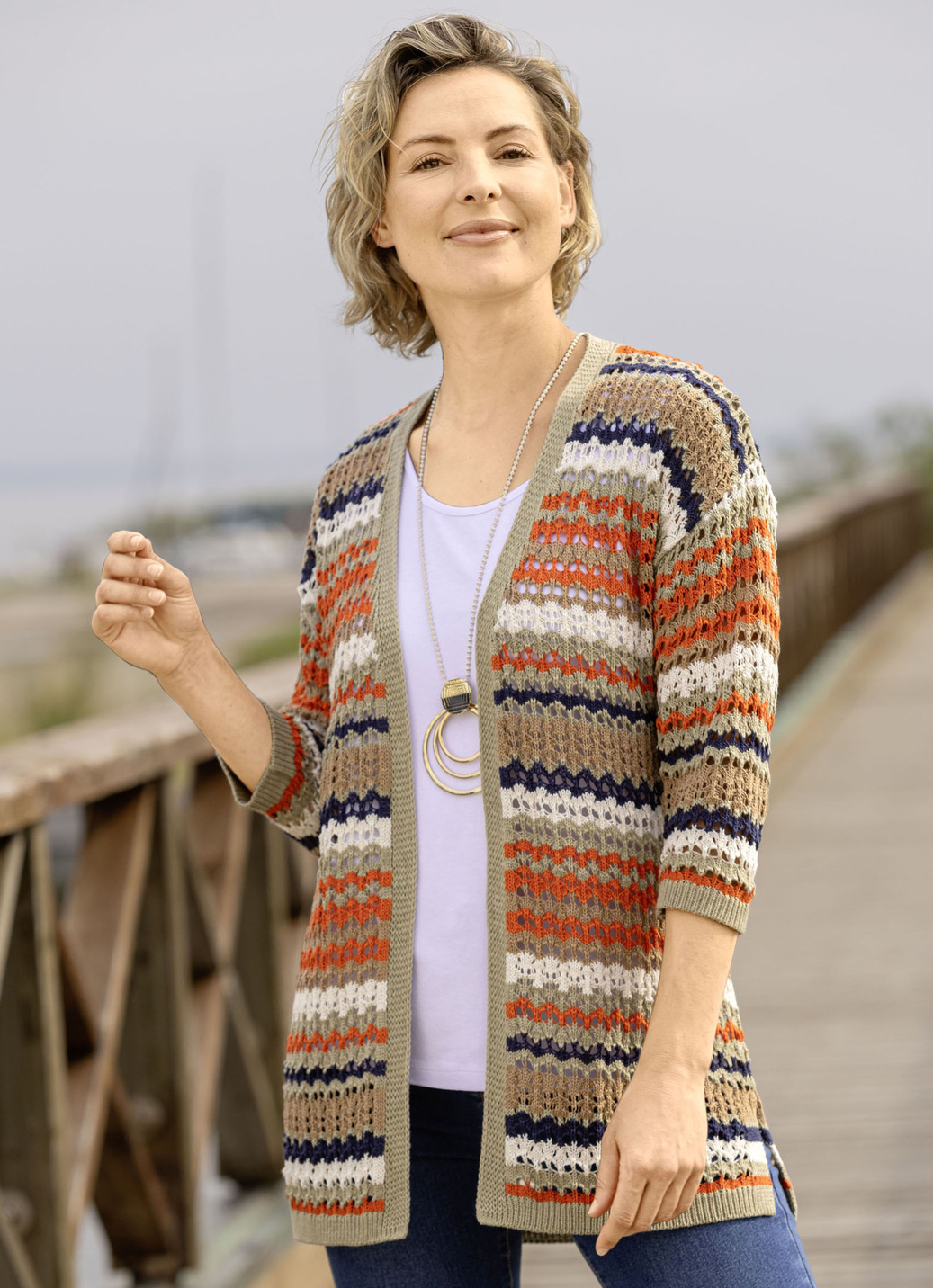 Strickjacke mit nachhaltig recycelter Baumwolle