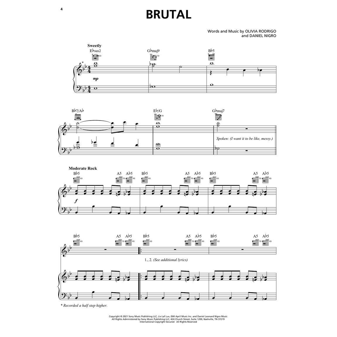 Hal Leonard Olivia Rodrigo Sour voor piano, zang en gitaar