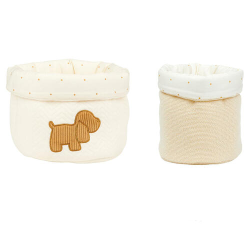 Panières en set de 2 pc Vanille et Caramel CHARLIE - NATTOU