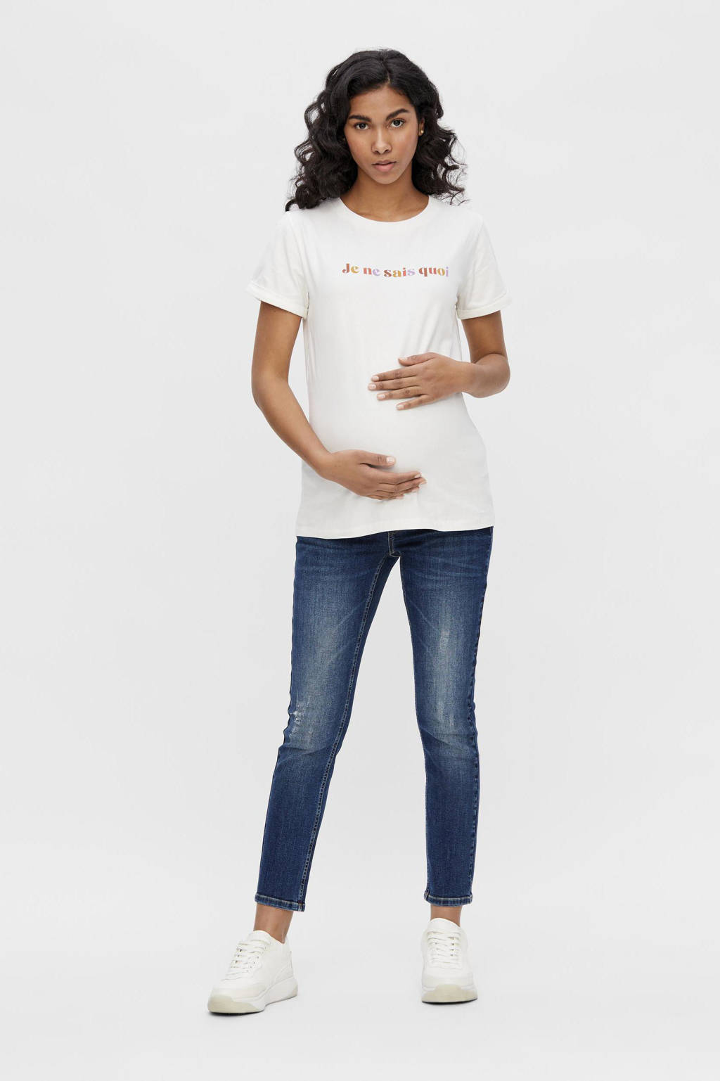 MAMALICIOUS low waist slim fit zwangerschapsjeans MLHAMPSHIRE stonewashed