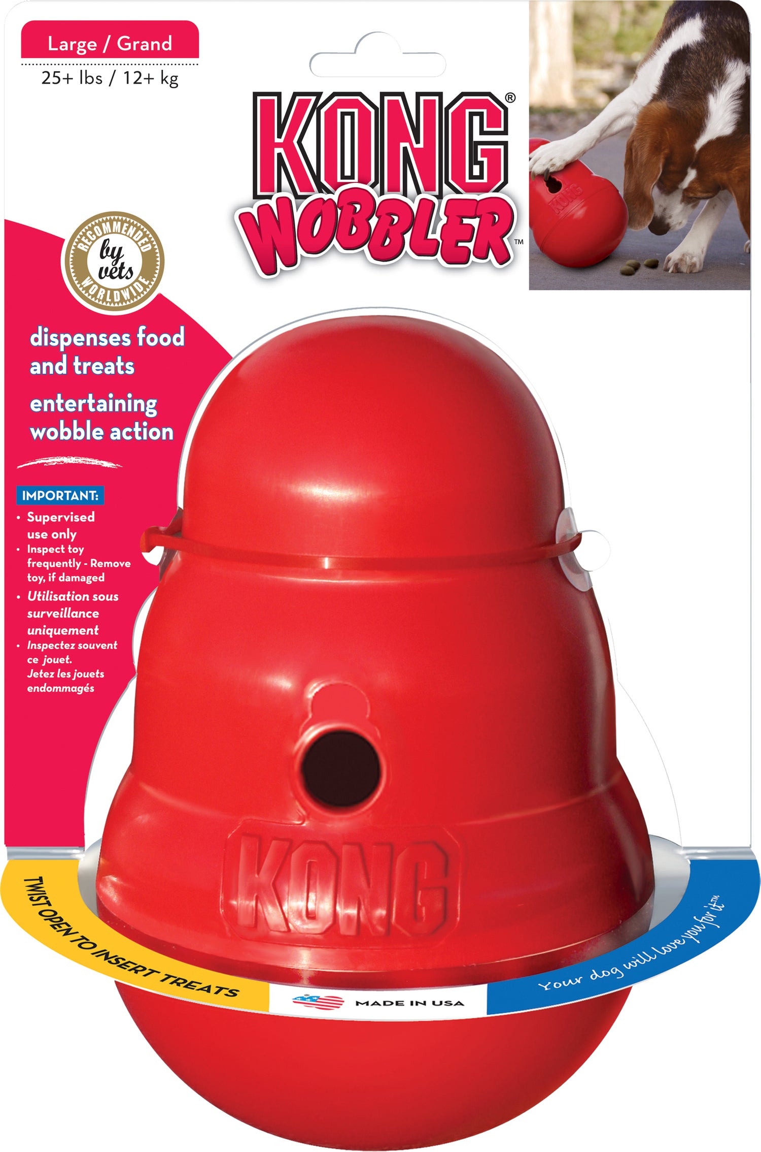Kong hondenspeelgoed Wobbler L rood D 13 H 19 cm