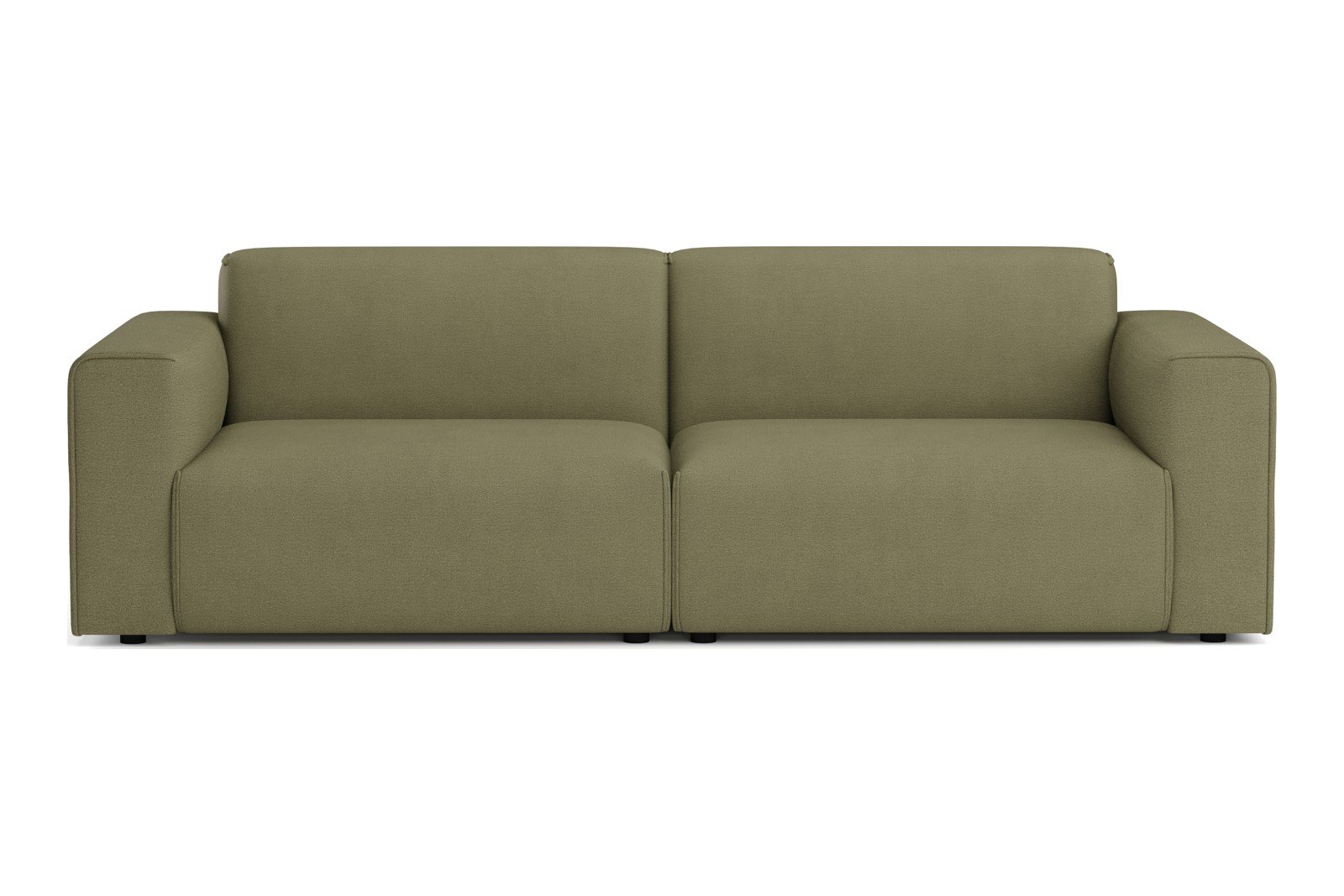 Monaco Lux 3-seter sofa Tekstil Brego 77 Green med sorte ben. Lux komfort.