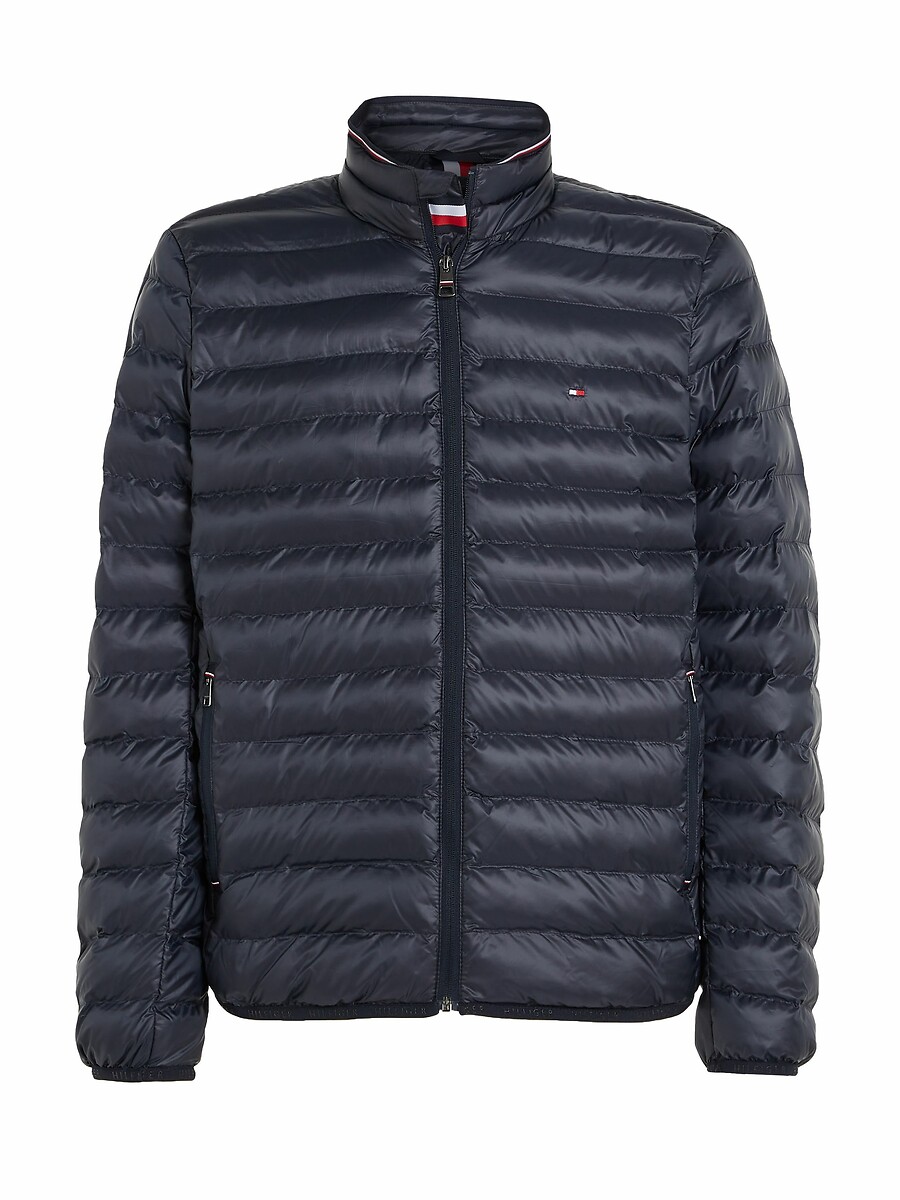 TOMMY HILFIGER<br>Jaqueta de plumas leve, compacta, com gola alta