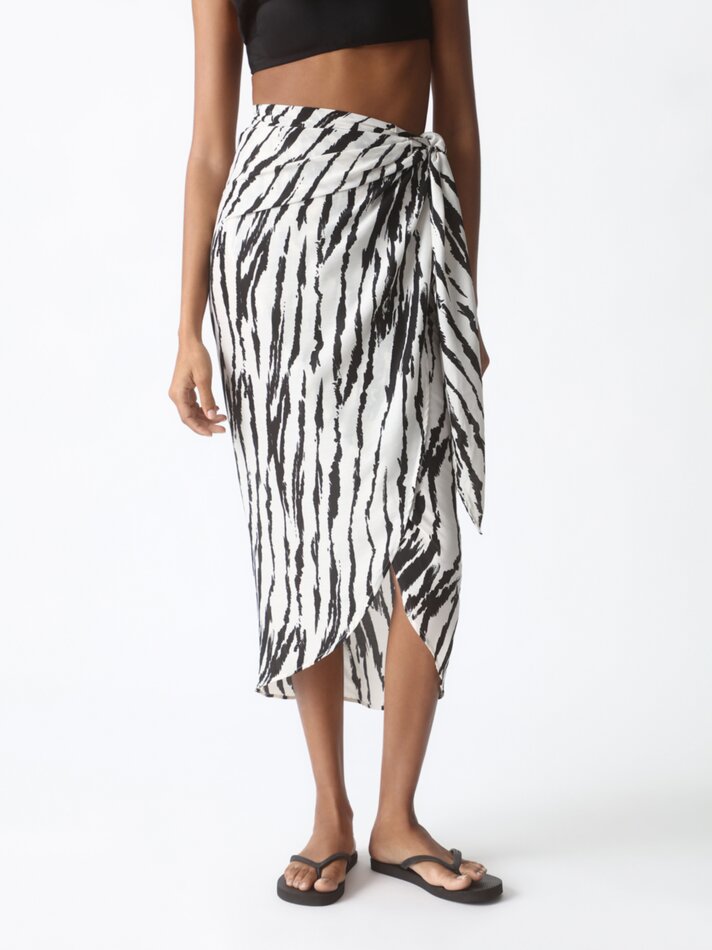 Saia pareô estampada - Estampa de zebra