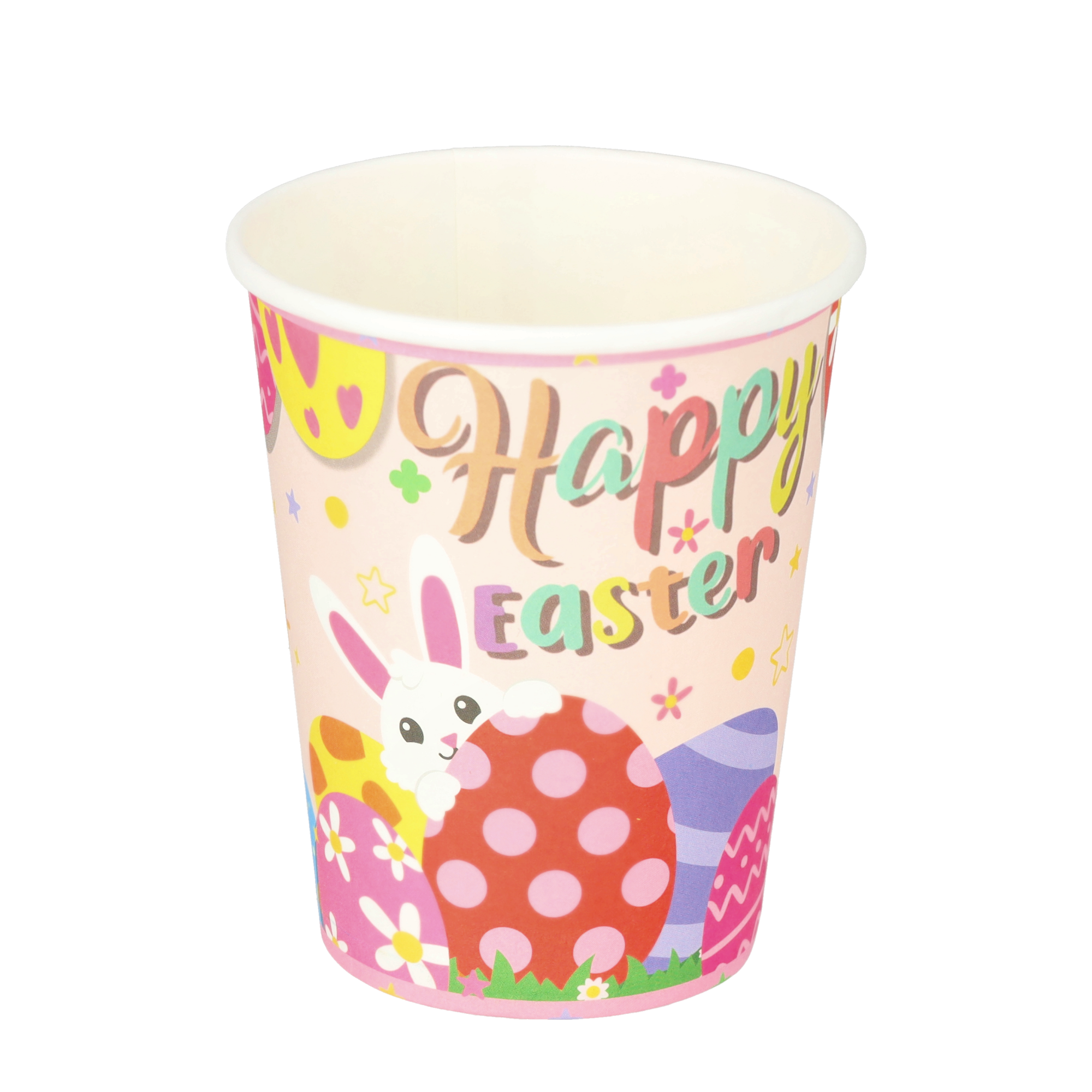 (113-tlg. Set) Einweg Geschirr Oster Party Tisch Deko inkl. Teller / Servietten / Besteck / Papp Becher / Tischdecke - Happy Easter