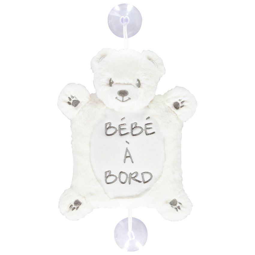 Bébé à bord Léon peluche à ventouses - Ecru