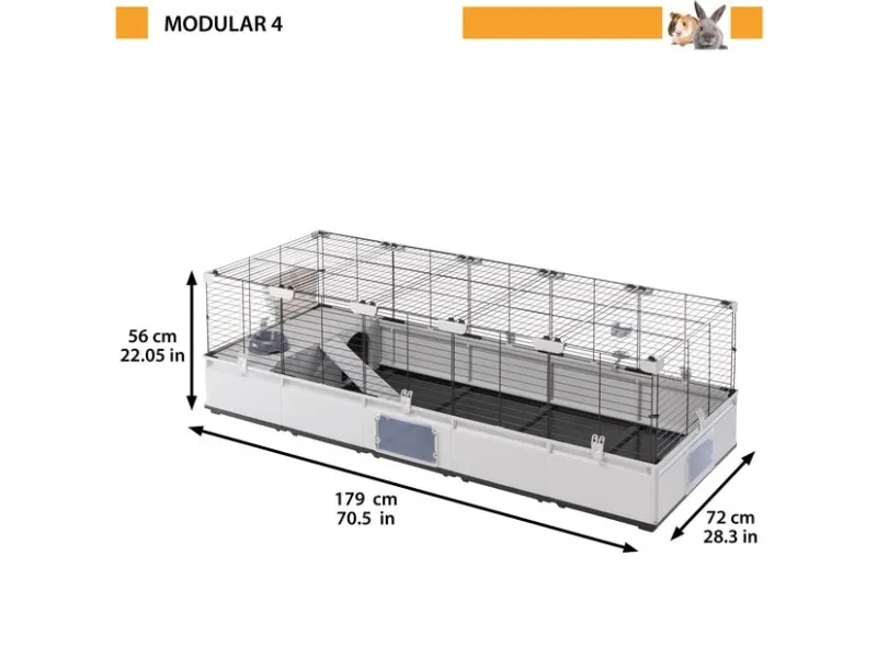 FERPLAST Modular 4 - bur til kanin og marsvin - 179 x 72 x 56cm