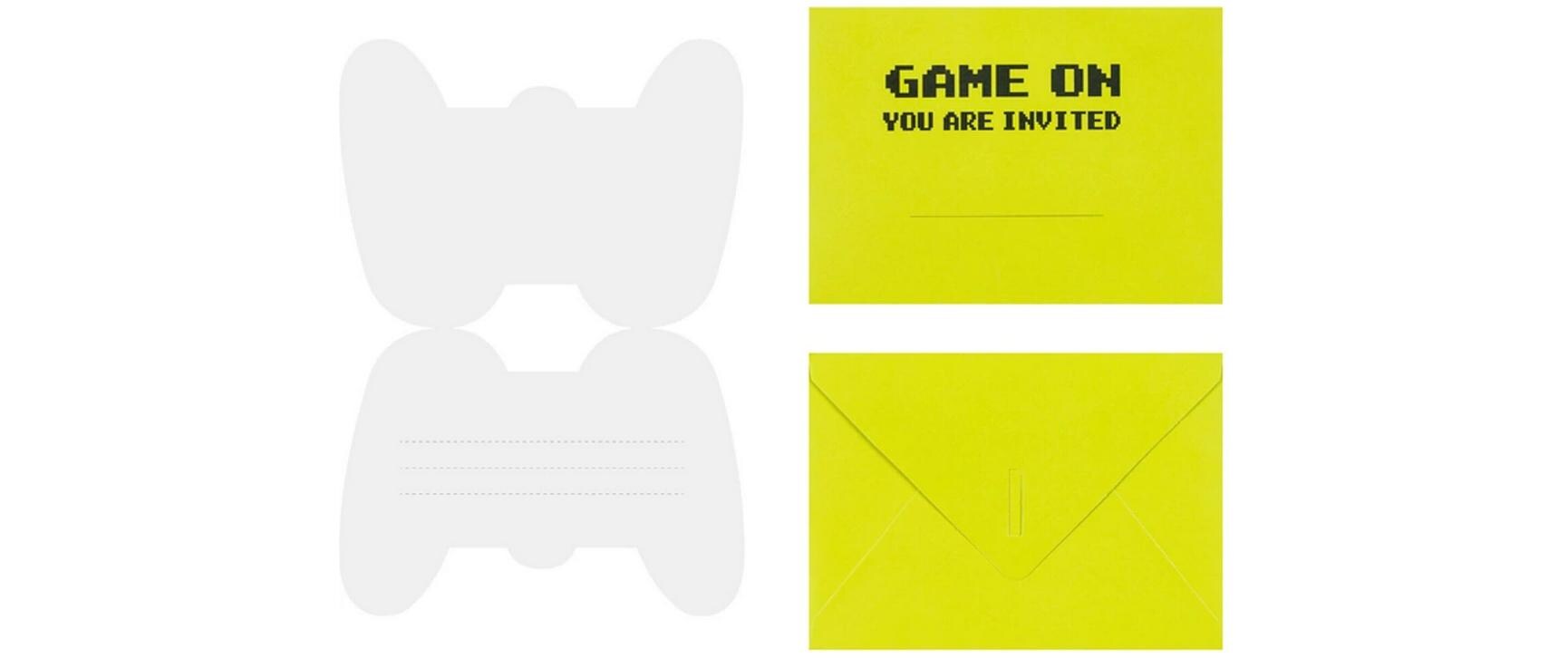 Einladungskarte Game Controller mix, 6 StückGeburtstagseinladungen für Gamer-Fans