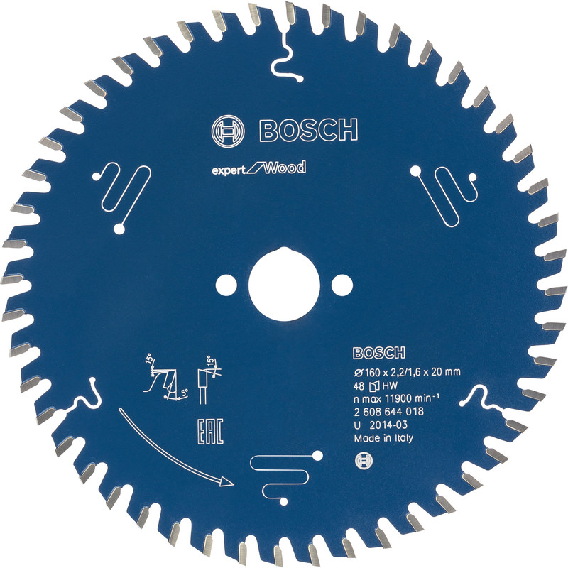 Bosch Expert For Wood cirkelzaagblad 160x20x2,2mm 48T