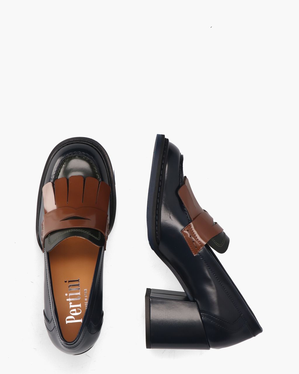 Pertini 32321 Donkerblauw/Cognac Damesloafers