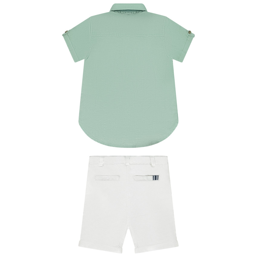 Ensemble 2 pièces chemise avec nœud papillon + bermuda pour bébé garçon