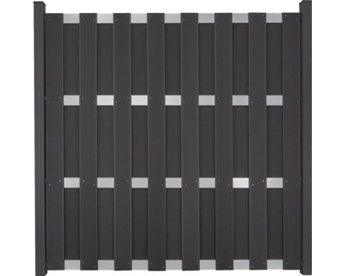 Hoofdelement GroJa DIY-Merano kit zonder palen, dwarsbalken, zilver, 180 x 180 cm, antraciet