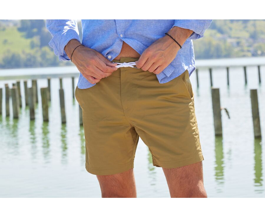 Short de bain homme Kaki - BRENTAN