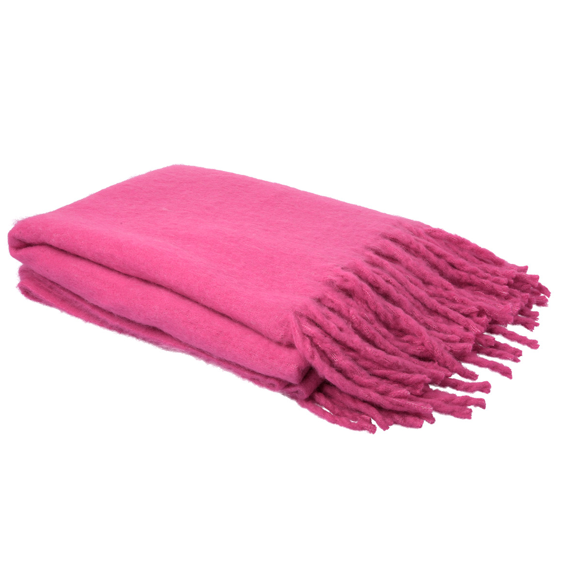 My Home Wohndecke mit Wollanteil pink