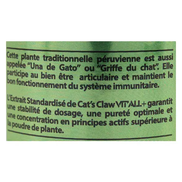 Vit'all+ Unha de Gato 500mg 60 cápsulas vegetais