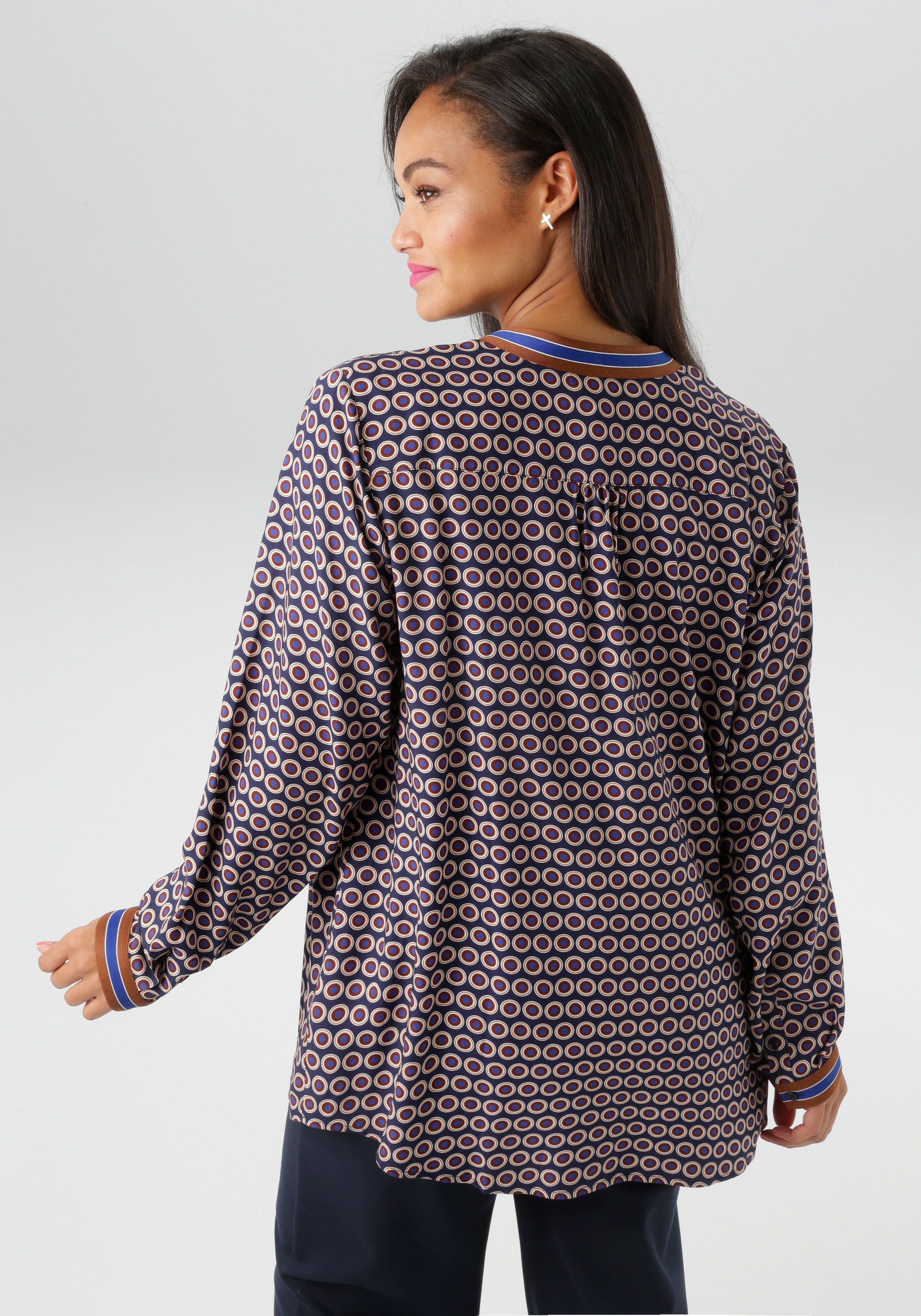 Aniston PLUS Schlupfbluse , extravaganter, graphischer Druck - NEUE KOLLEKTION