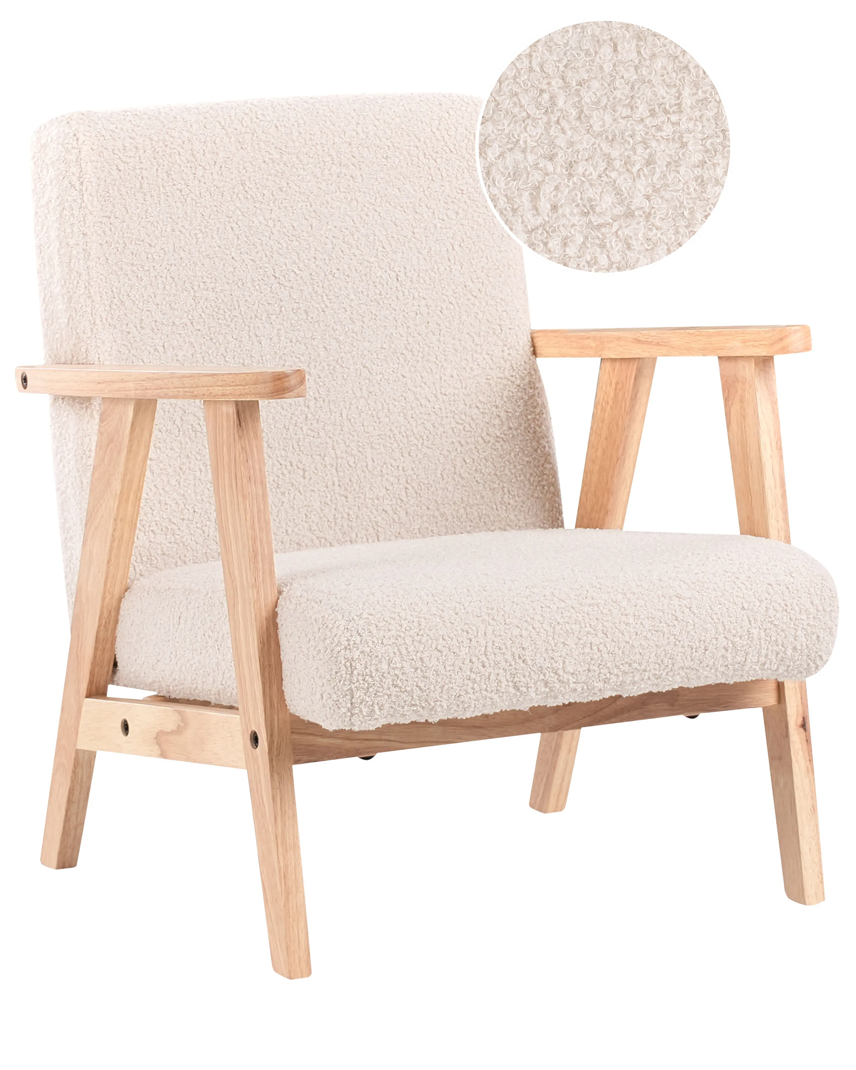 Kinderfauteuil LINDE Bouclé Lichtbeige