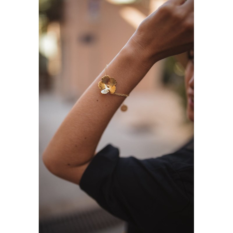 bracelet fleur doré à l'or fin - ORPHÉE