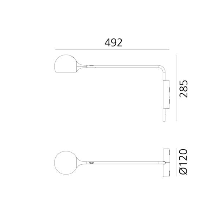 Artemide IXA wandlamp small LED grijs