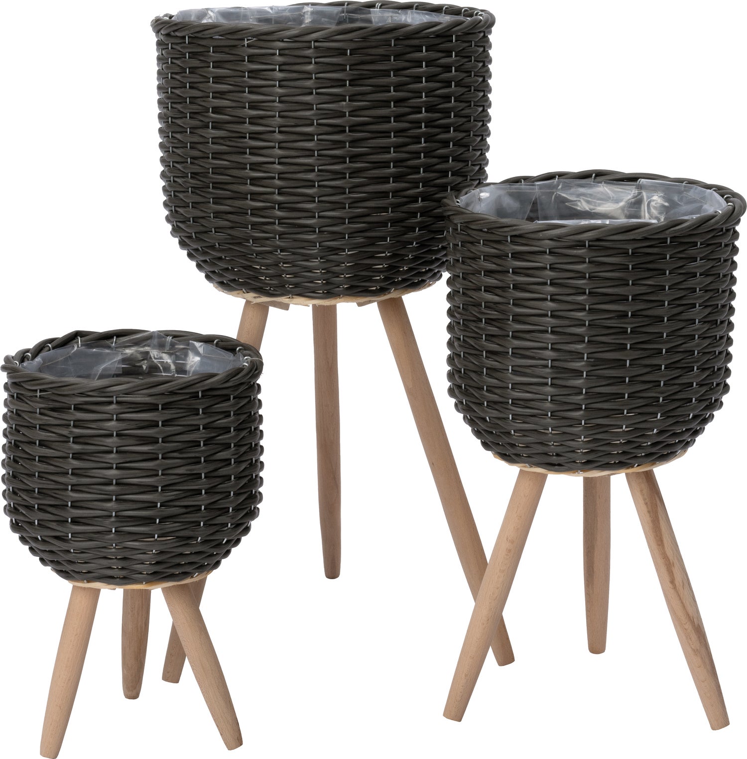 Intratuin bloempot op poten Esha grijs D 25 H 44 cm