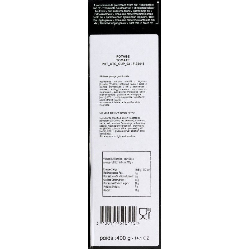 Cartouche de potage Cupeo Box Tomate - Pour machine JEDE Xpress