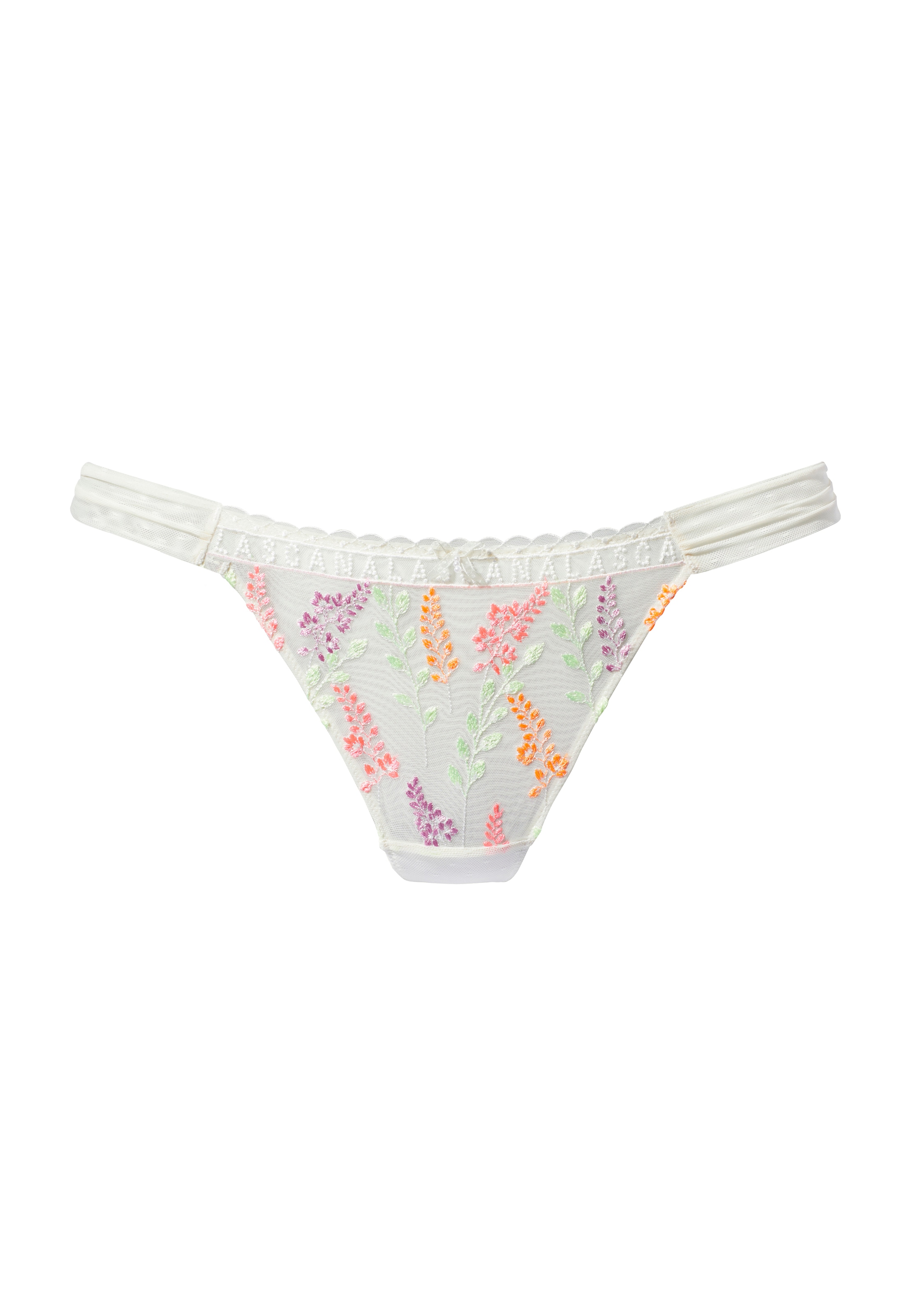 LASCANA String »Mirabel, Amira-Kollektion«, aus Mesh mit glänzender Blumenstickerei, transparente Unterwäsche