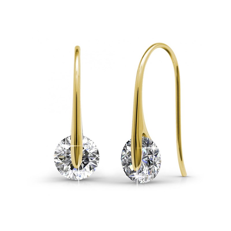 Boucles d'oreilles Classy - Doré et Cristal