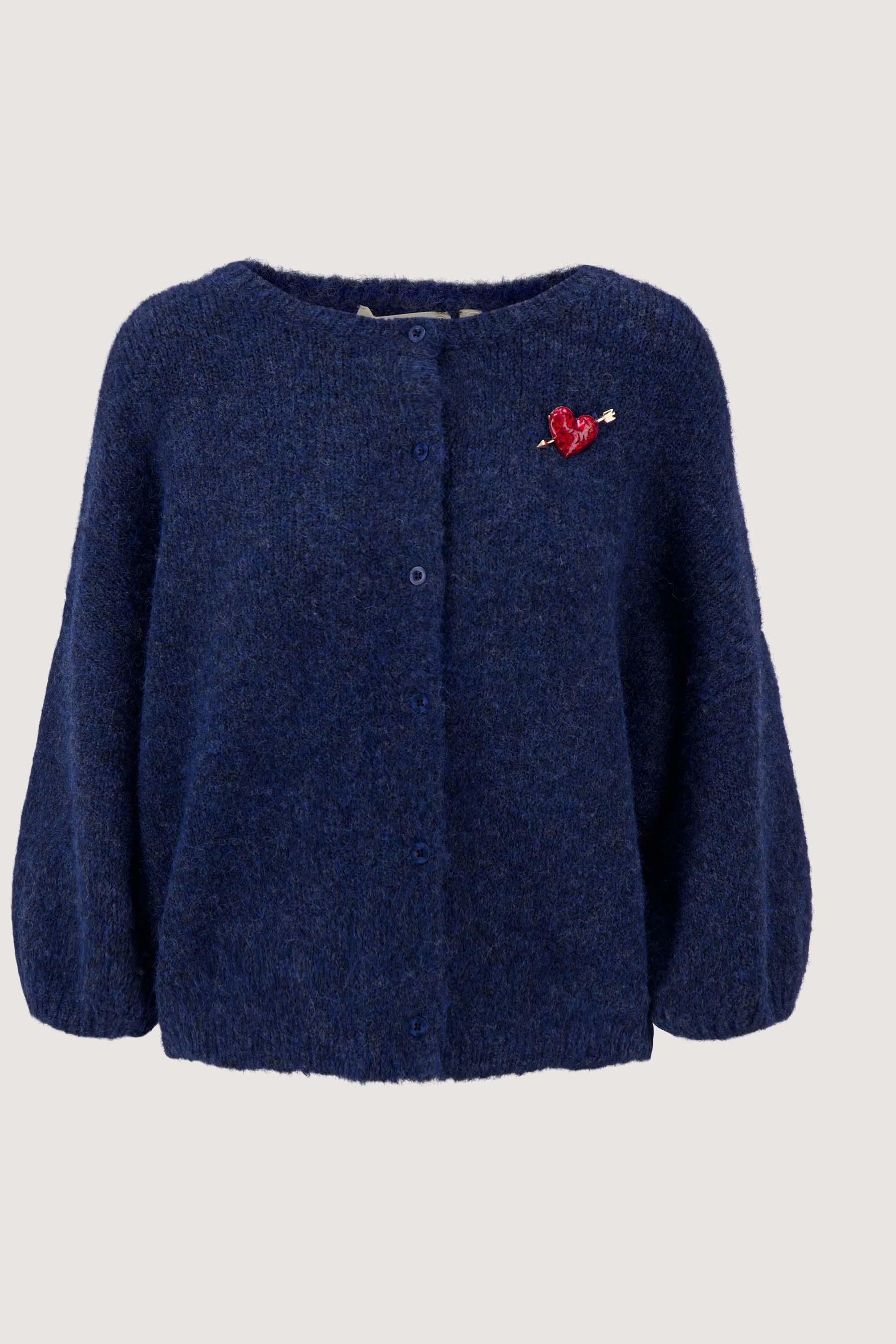 zacht basis vest met vleermuis mouwen en broche