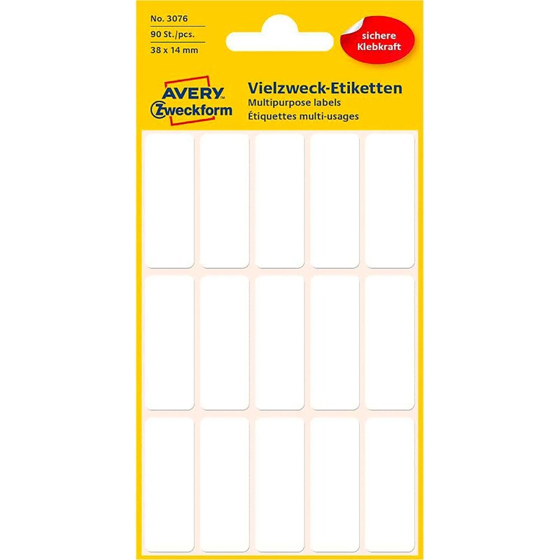 Etiquette multi-usage, 38 x 14 mm, blanc