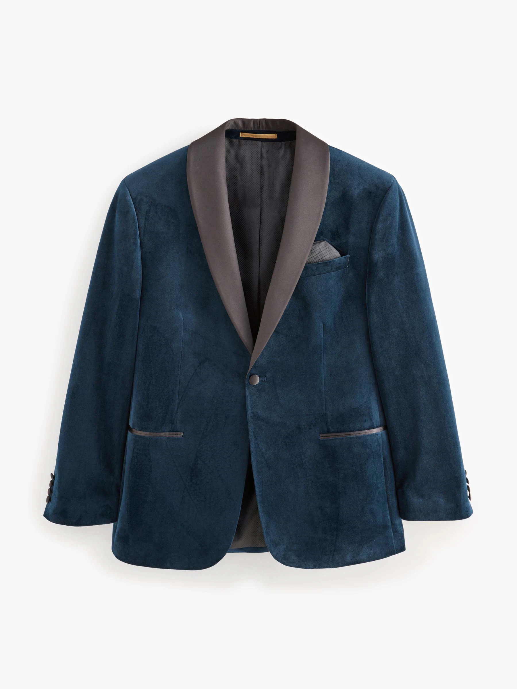 Donker marineblauw - Normale Pasvorm - Fluwelen blazer
