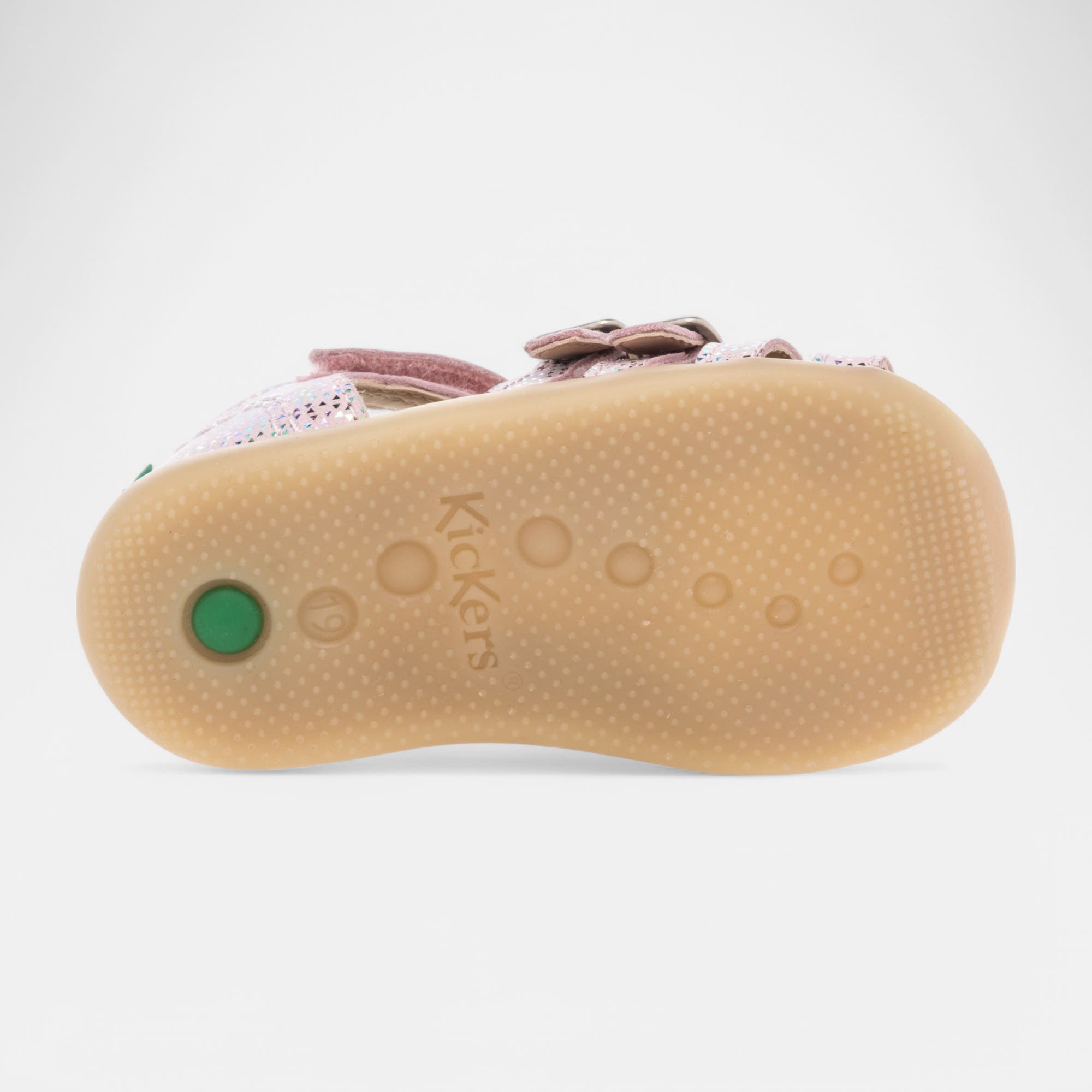 Nu-pieds Bébé fille en cuir rose