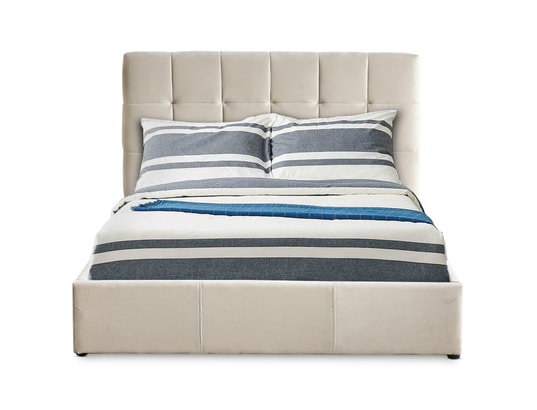 MENZZO - Lit avec rangement Lit double luftani avec sommier relevable 140x190cm velours...