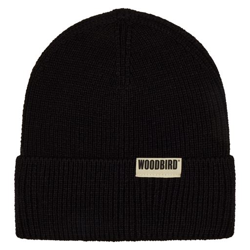 Woodbird Yupa Lang Beanie, Sort, One size