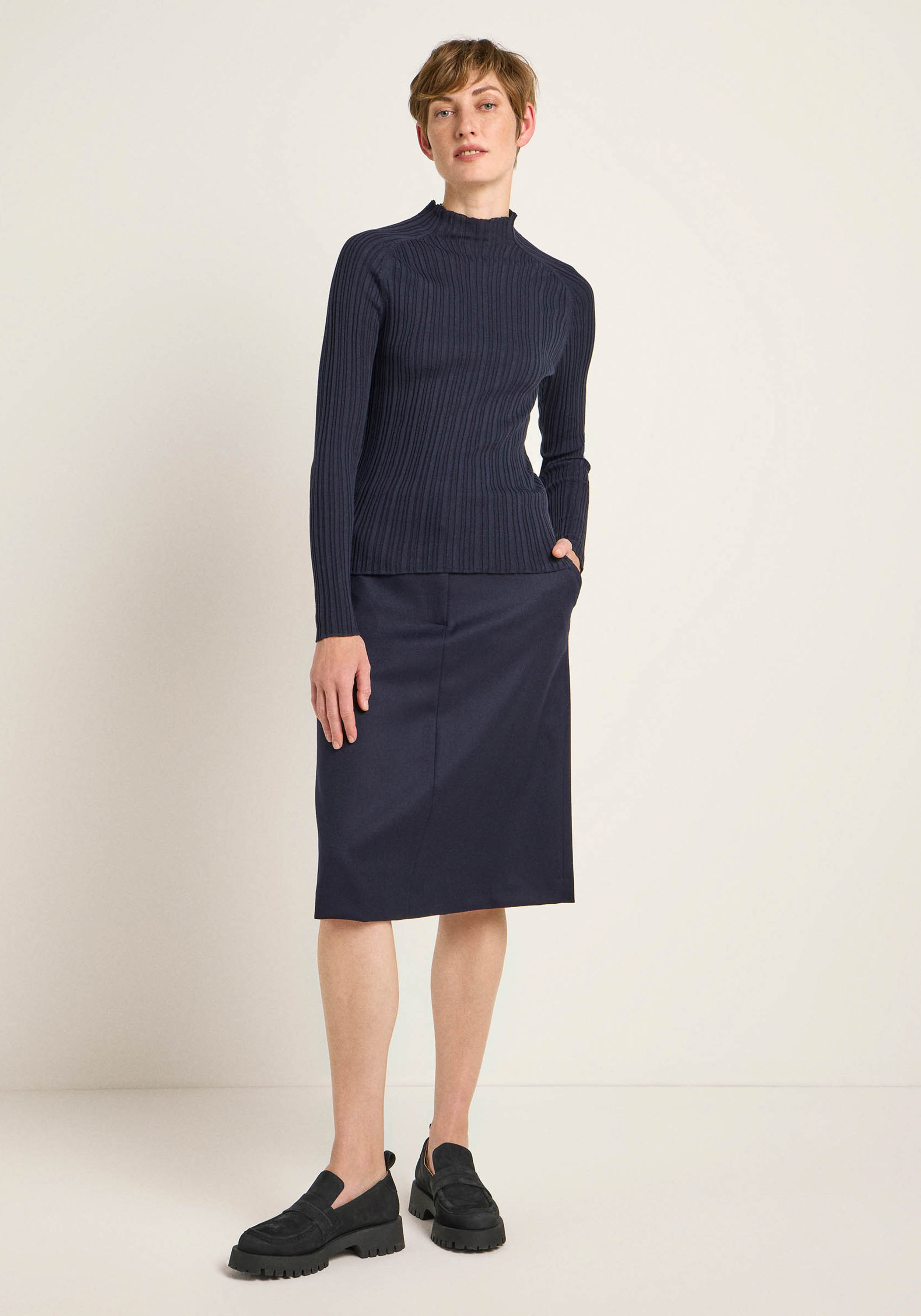 Lanius Rippenpullover Midnight