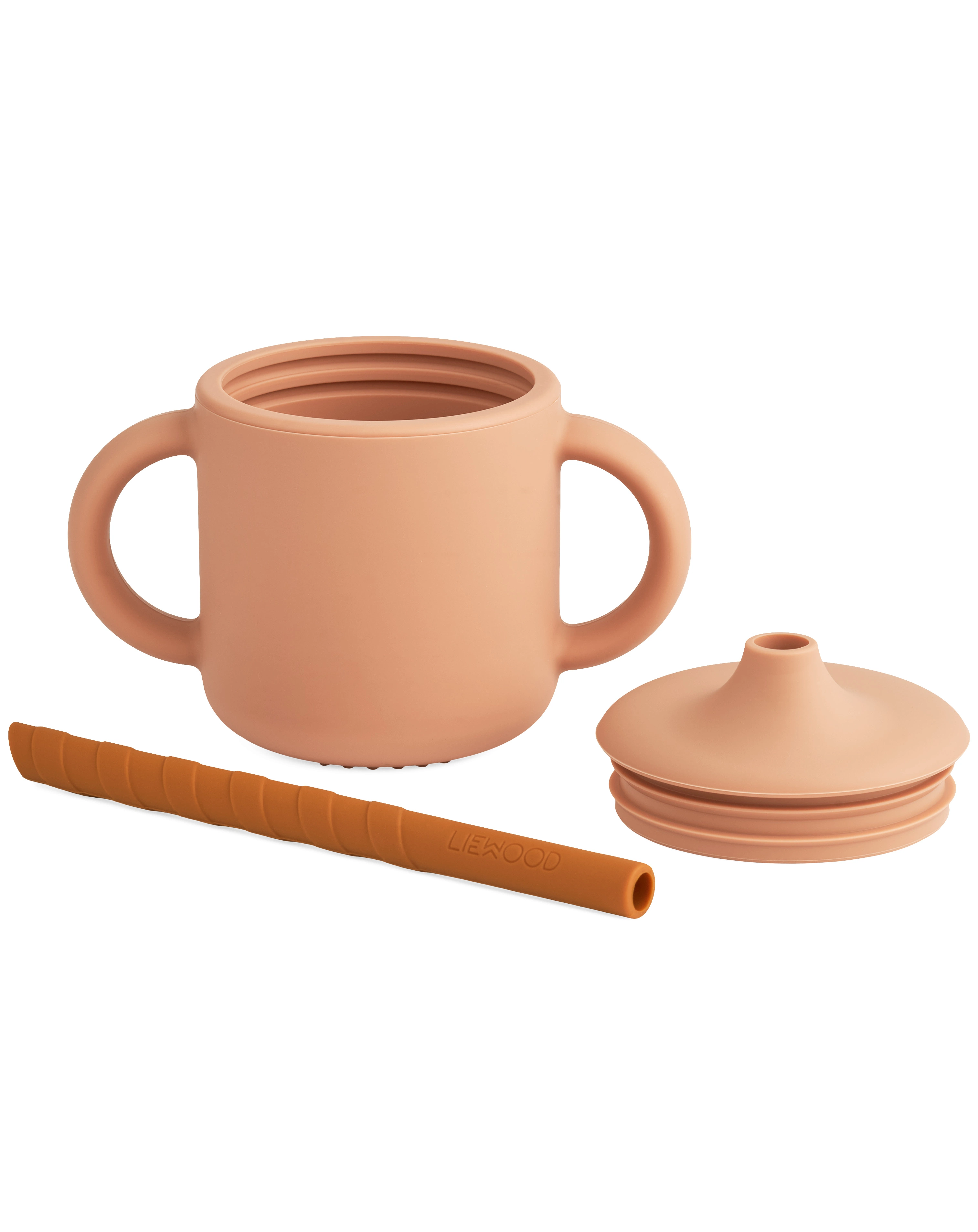 Silikon-Trinkbecher CAMERON MUSTARD (140ml) mit Strohhalm in tuscany rose mix